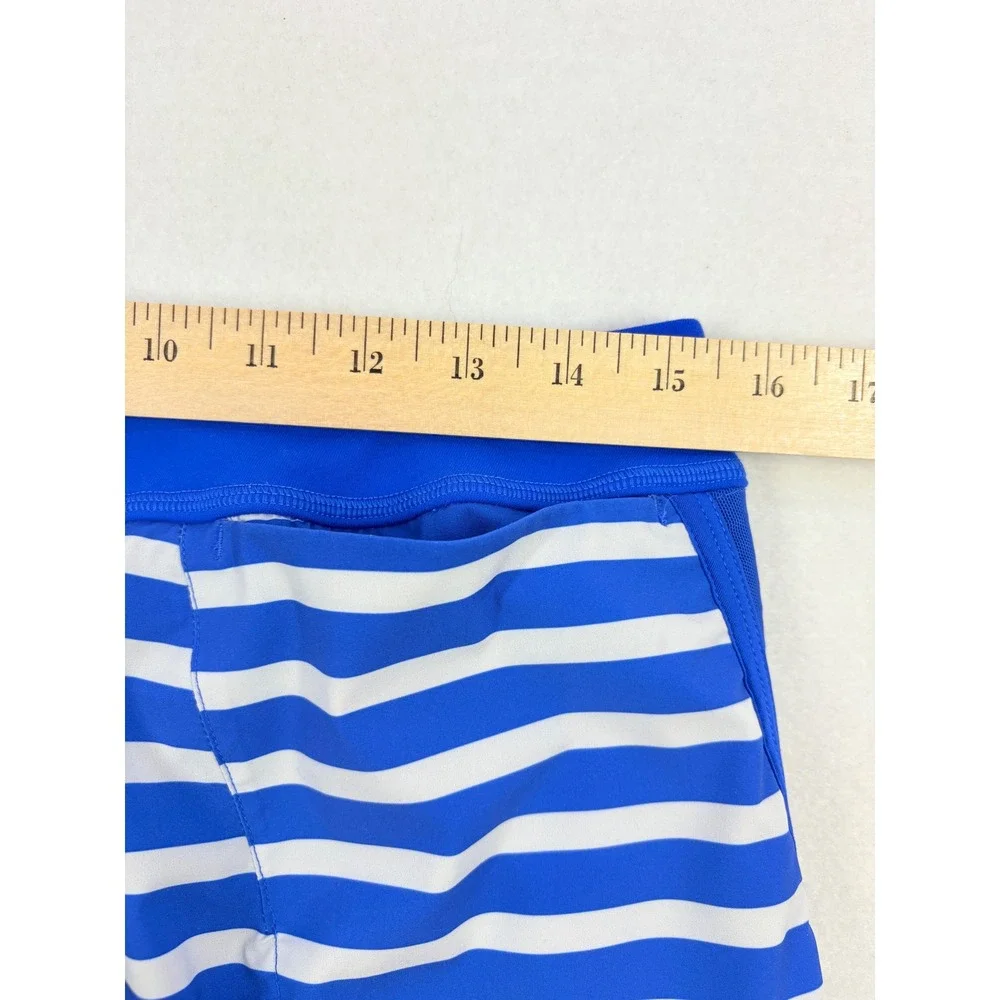 RLX Ralph Lauren Skort Athletic Golf Tennis Blue White Stripe Womens Size Medium